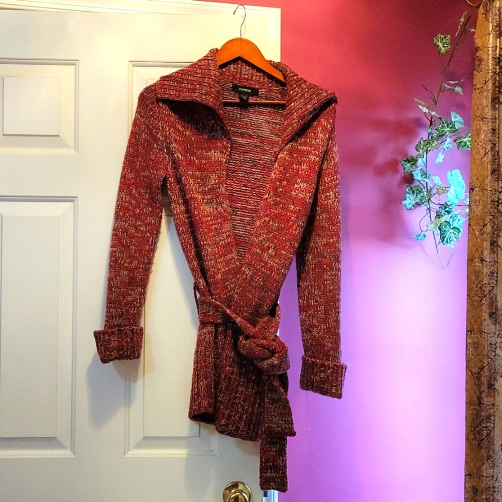 Express Cardigan Sweater with belt